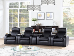 Cyrus Black 5 Pc Theater Seating (4r) - furniture place usa