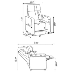 Toohey Black 3 Pc Theater Seating (3r) - furniture place usa