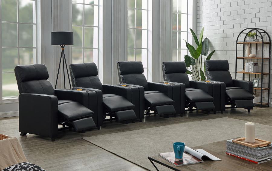 Toohey Black 9 Pc Theater Seating (5r) - furniture place usa