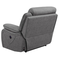 Higgins Grey Raf Power Recliner - furniture place usa