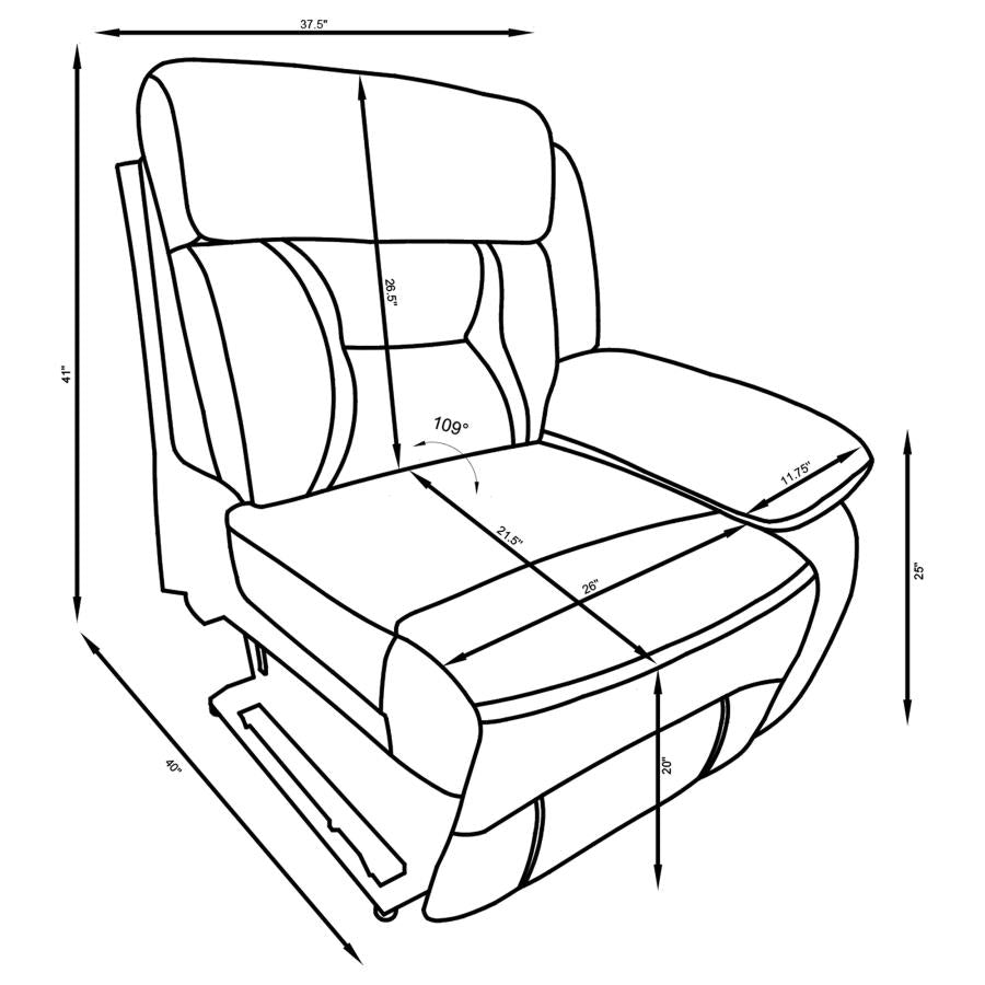 Higgins Grey Raf Power Recliner - furniture place usa