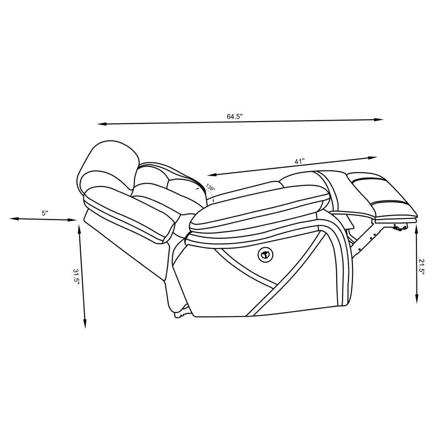 Higgins Grey Raf Power Recliner - furniture place usa
