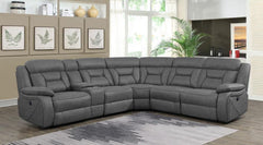 Higgins Grey 4 Pc Power Sectional - furniture place usa