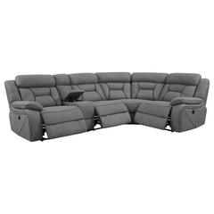 Higgins Grey 4 Pc Power Sectional - furniture place usa
