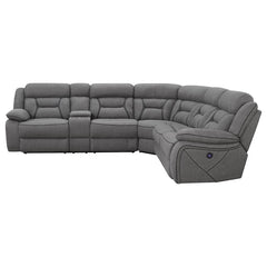 Higgins Grey 4 Pc Power Sectional - furniture place usa