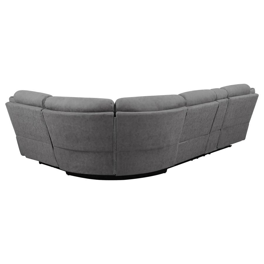 Higgins Grey 4 Pc Power Sectional - furniture place usa