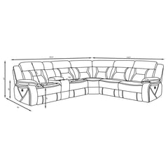 Higgins Grey 4 Pc Power Sectional - furniture place usa