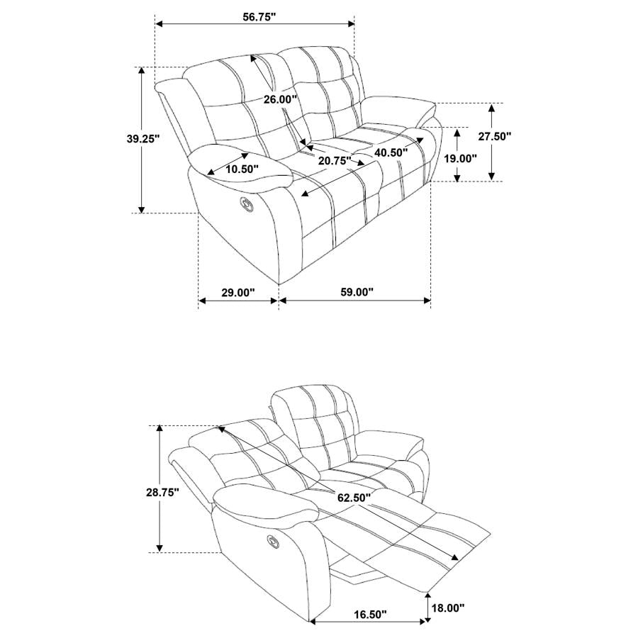 Rodman Brown Motion Loveseat - furniture place usa