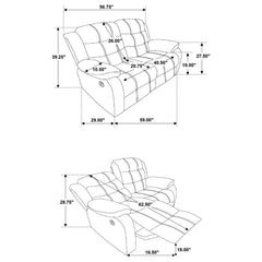 Rodman Brown Motion Loveseat - furniture place usa