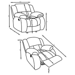 Weissman Grey Glider Recliner - furniture place usa