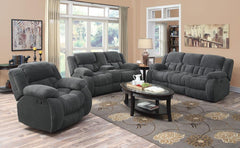 Weissman Grey Glider Recliner - furniture place usa