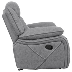 Higgins Grey Glider Recliner - furniture place usa