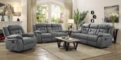 Higgins Grey Glider Recliner - furniture place usa