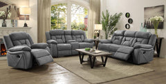 Higgins Grey Glider Recliner - furniture place usa