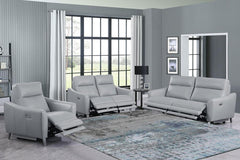 Derek Grey 3 Pc Power Sofa Set - furniture place usa