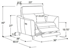 Derek Grey Power Recliner - furniture place usa