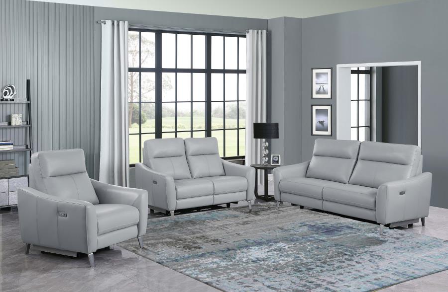 Derek Grey Power Recliner - furniture place usa