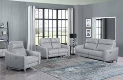 Derek Grey Power Recliner - furniture place usa