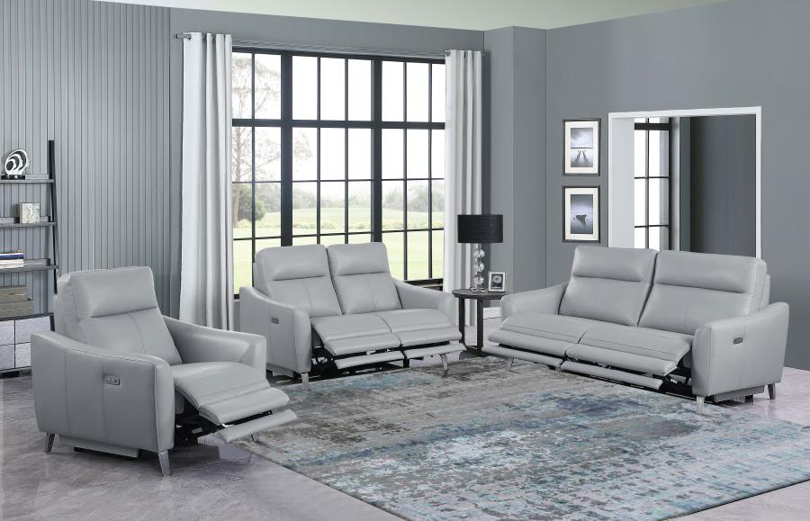 Derek Grey Power Recliner - furniture place usa
