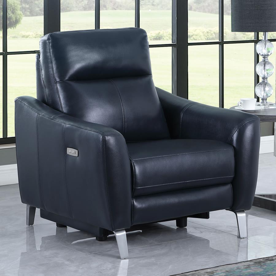 Derek Blue Power Recliner - furniture place usa