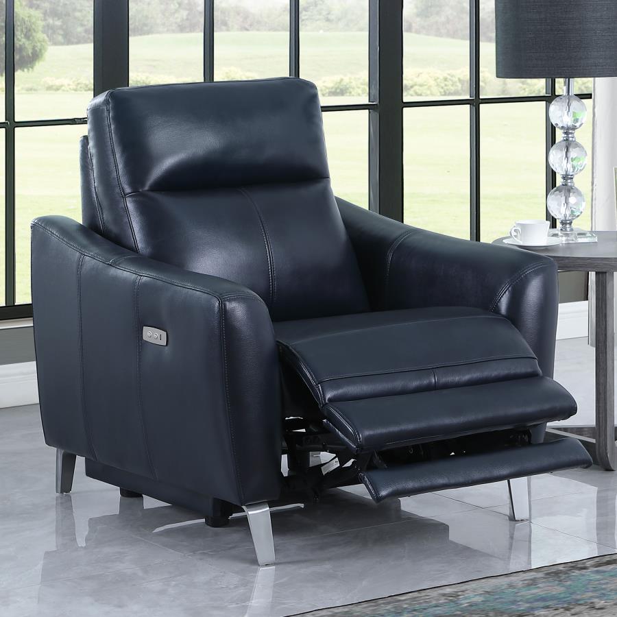 Derek Blue Power Recliner - furniture place usa
