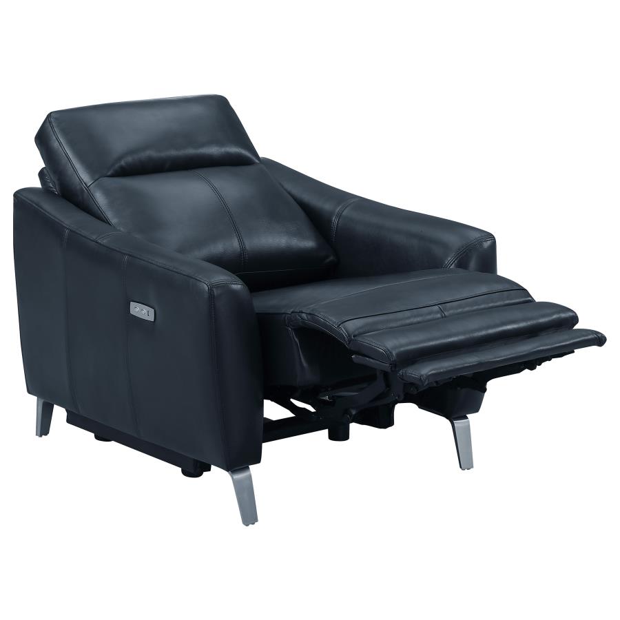 Derek Blue Power Recliner - furniture place usa