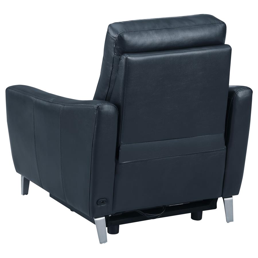 Derek Blue Power Recliner - furniture place usa