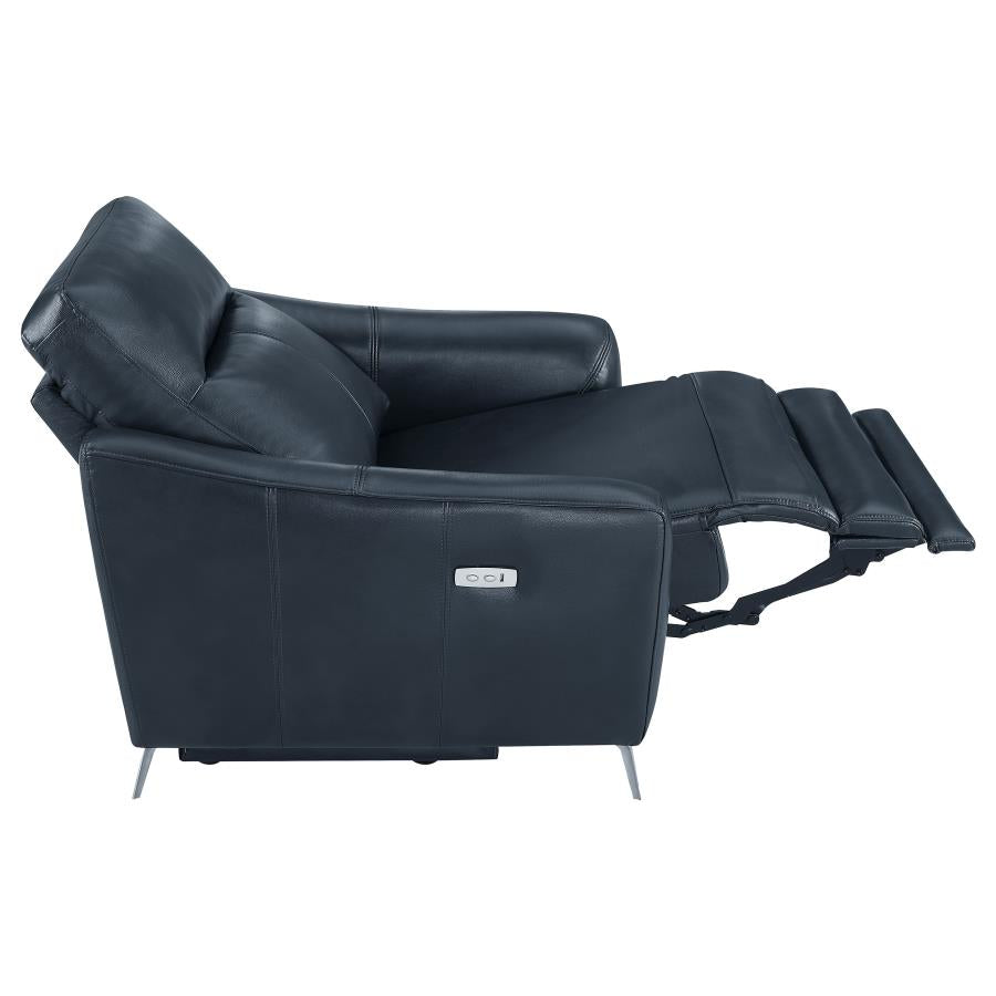 Derek Blue Power Recliner - furniture place usa
