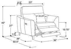 Derek Blue Power Recliner - furniture place usa