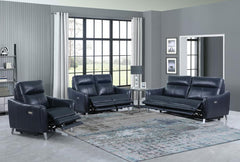 Derek Blue Power Recliner - furniture place usa