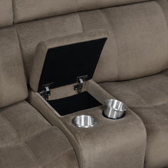Myleene Brown Glider Loveseat - furniture place usa