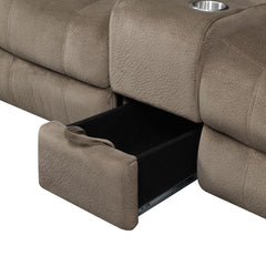 Myleene Brown Glider Loveseat - furniture place usa
