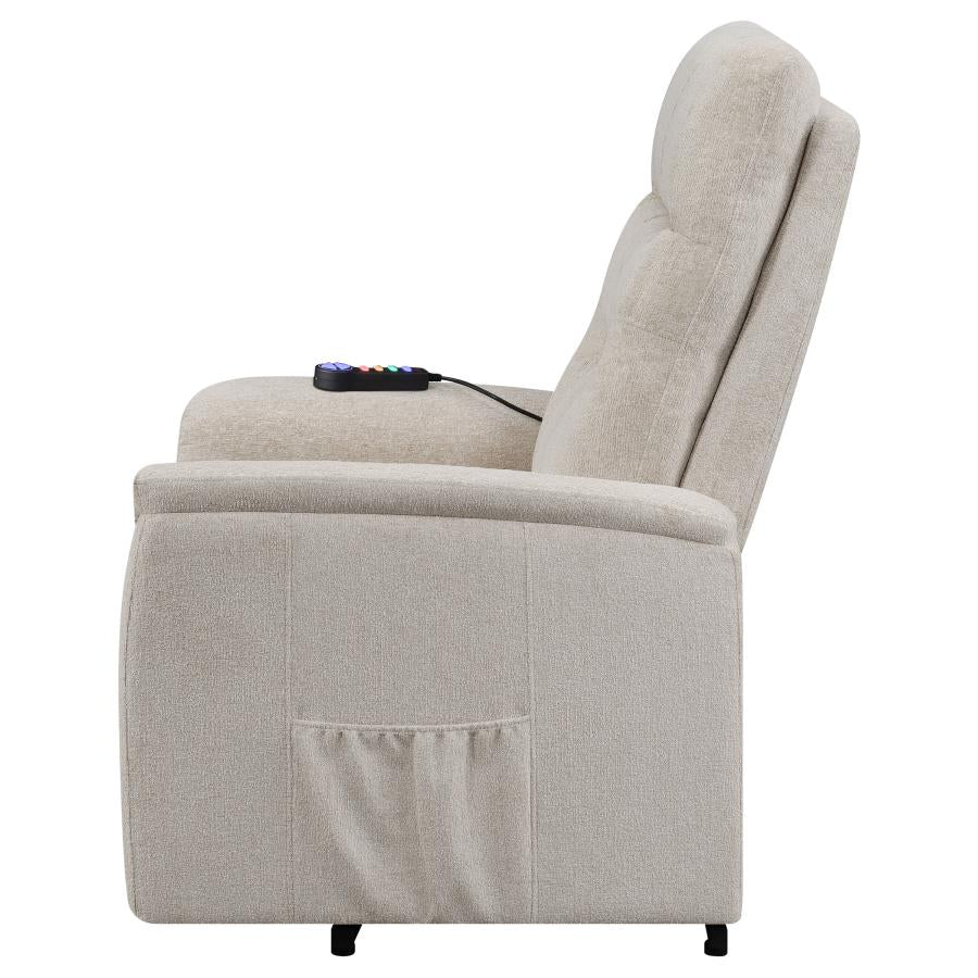 Henrietta Beige Power Lift Massage Chair - furniture place usa