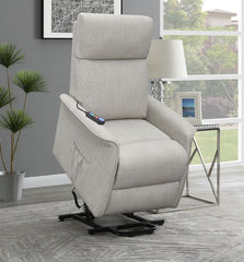 Herrera Beige Power Lift Massage Chair - furniture place usa