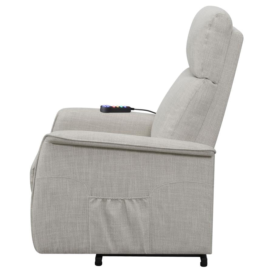 Herrera Beige Power Lift Massage Chair - furniture place usa
