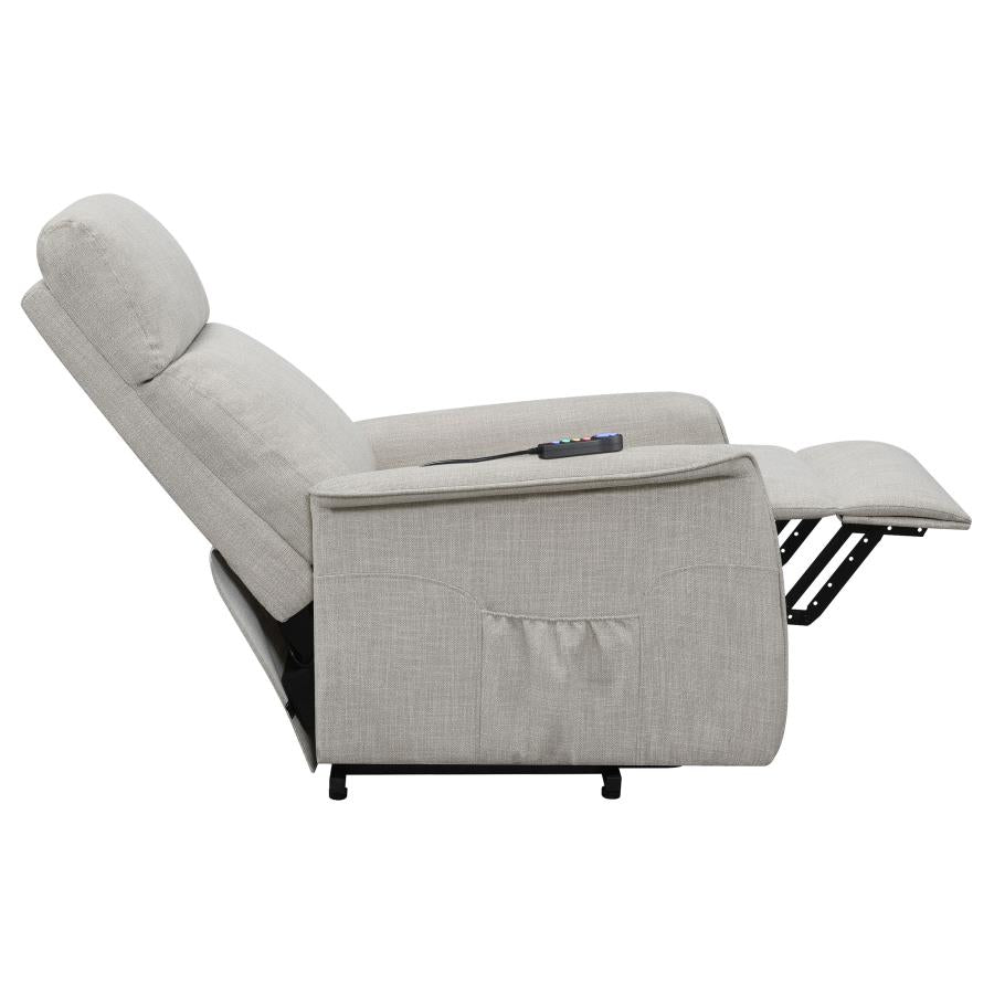 Herrera Beige Power Lift Massage Chair - furniture place usa