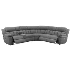Bahrain Grey 6 Pc Power Sectional - furniture place usa