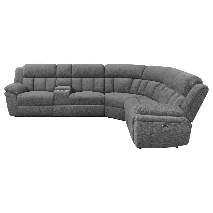 Bahrain Grey 6 Pc Power Sectional - furniture place usa