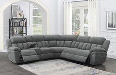 Bahrain Grey 6 Pc Power Sectional - furniture place usa