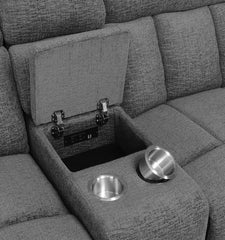 Bahrain Grey Power Loveseat - furniture place usa