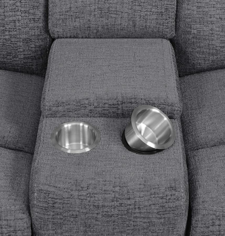 Bahrain Grey Power Loveseat - furniture place usa