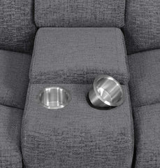 Bahrain Grey Power Loveseat - furniture place usa