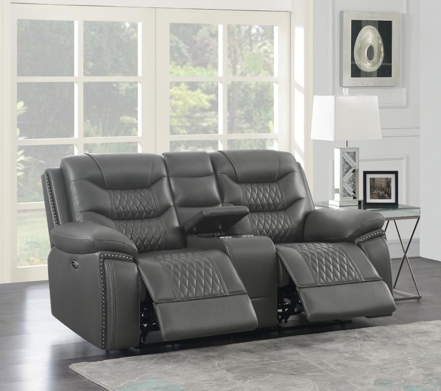 Flamenco Grey Power Loveseat - furniture place usa