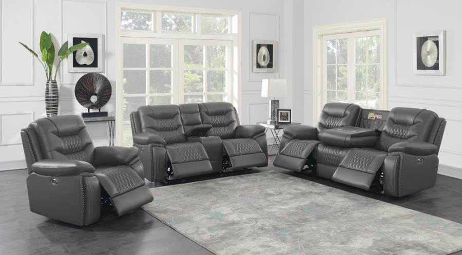 Flamenco Grey Power Loveseat - furniture place usa