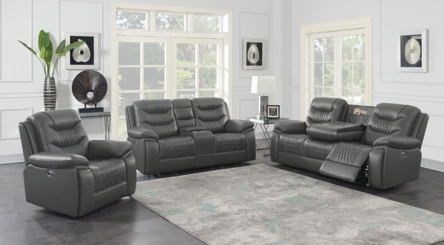 Flamenco Grey Power Loveseat - furniture place usa