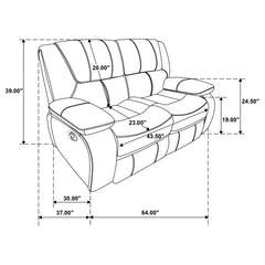 Black Motion Loveseat - furniture place usa