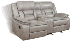 Greer Beige Glider Loveseat - furniture place usa