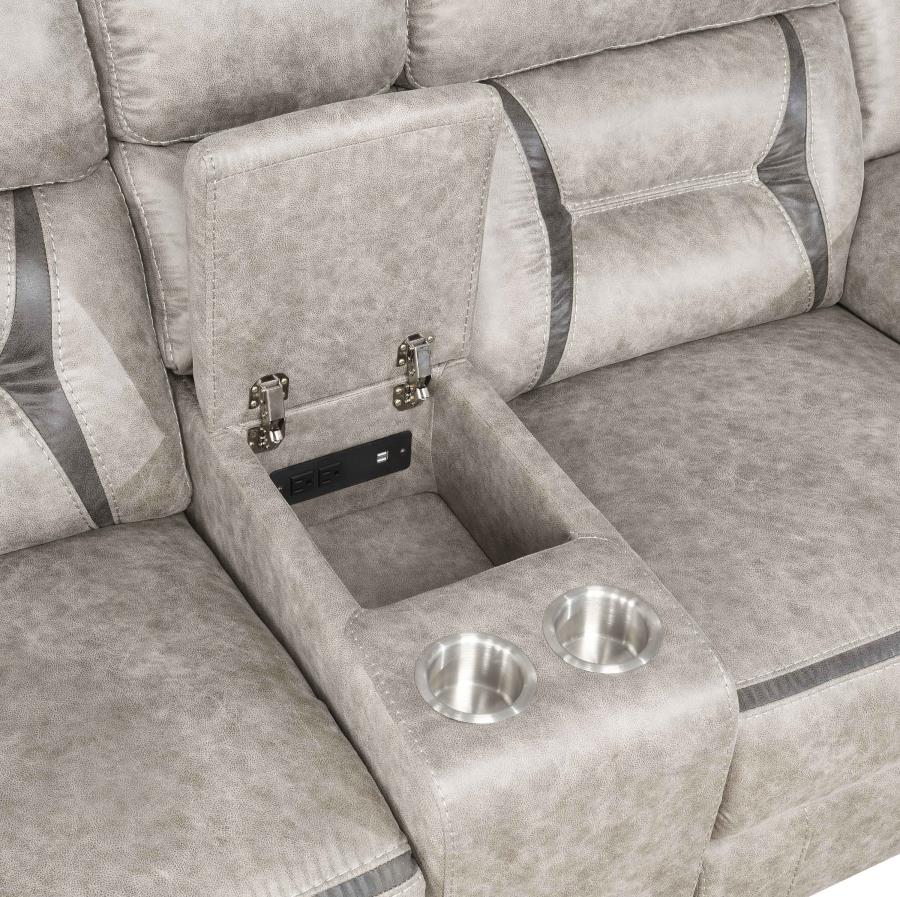 Greer Beige Glider Loveseat - furniture place usa