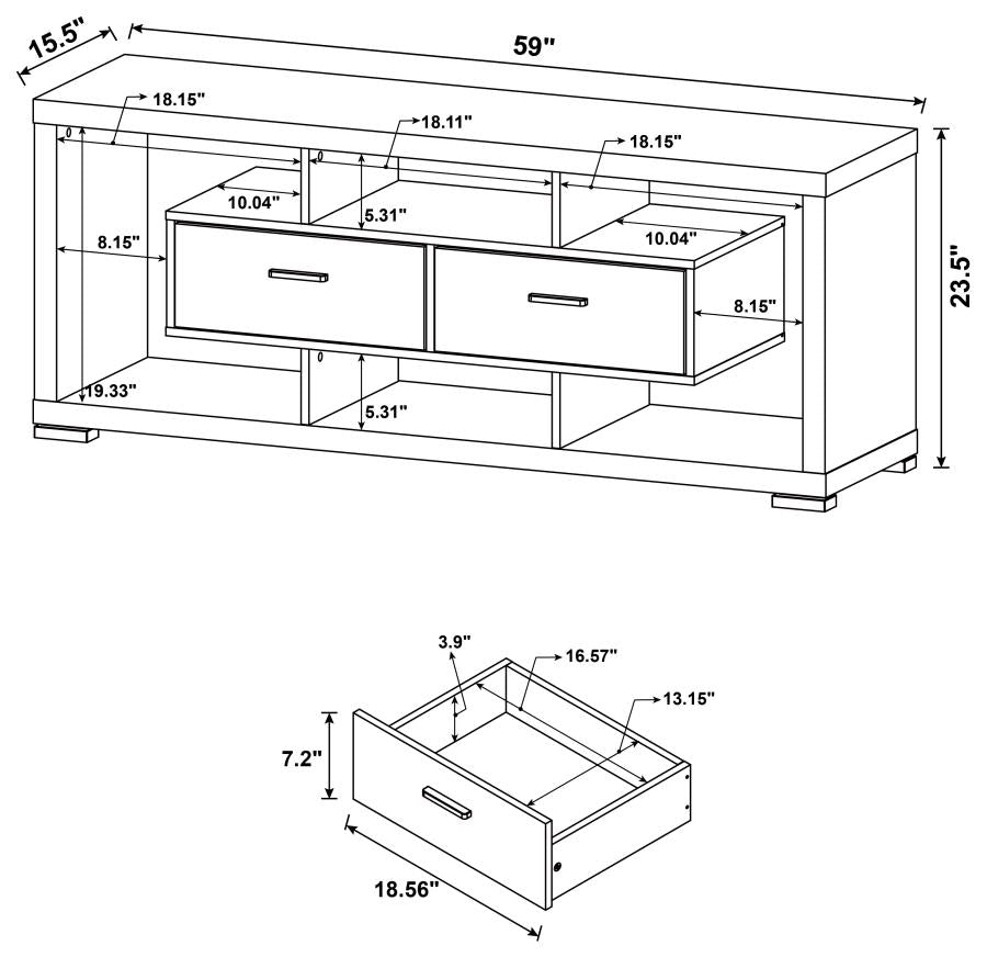 Darien Brown 59" Tv Stand - furniture place usa