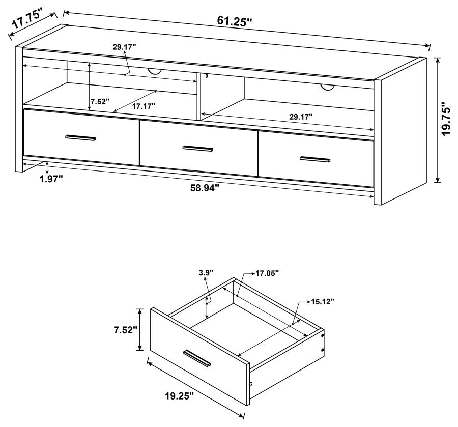 Alton Black 62" Tv Stand - furniture place usa